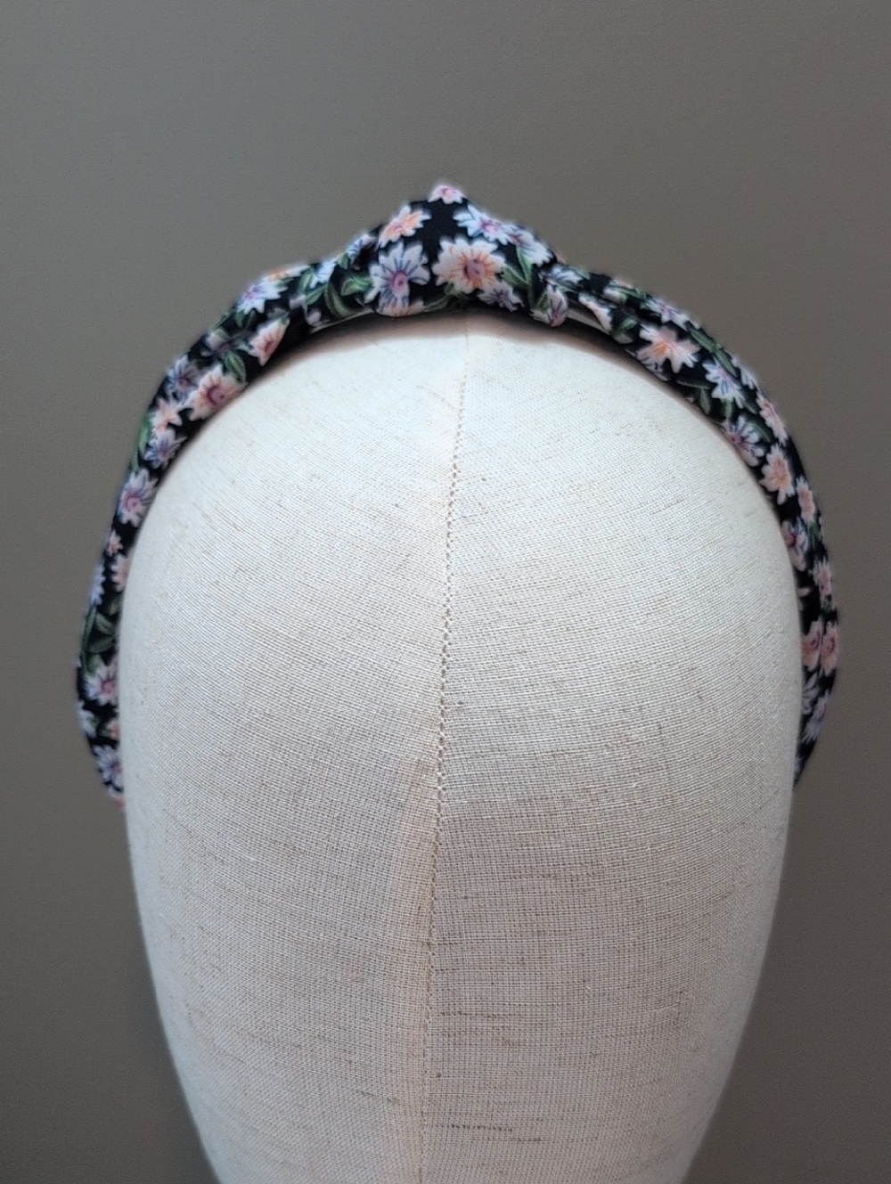 Floral Knot Headband - Navy Blue And Pink - Picture 2 of 4